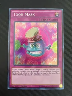 Yugioh Toon Mask DRL2-EN028 Secret Rare 1st Ed VLP - Image 1