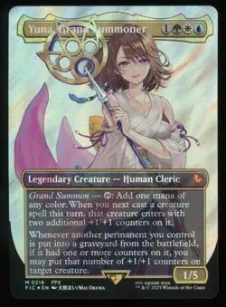 Yuna, Grand Summoner - Surge Foil - Borderless - MTG Commander: FINAL FANTASY - Image 1