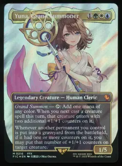 Yuna, Grand Summoner - Surge Foil - Borderless - MTG Commander: FINAL FANTASY - Image 1
