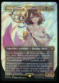 Yuna, Grand Summoner - Surge Foil - Borderless - MTG Commander: FINAL FANTASY - Image 1