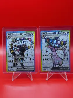 Pokemon Umbreon and Espeon Black Star Promo SVP175 SVP176 Figure Collection NM/M - Image 1