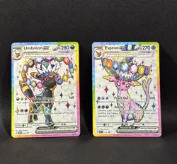 Pokemon Umbreon and Espeon Black Star Promo SVP175 SVP176 Figure Collection NM/M - Image 1