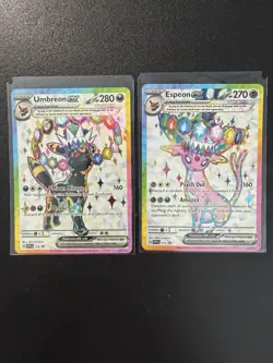 Pokemon Umbreon and Espeon Black Star Promo SVP175 SVP176 Figure Collection NM/M - Image 1