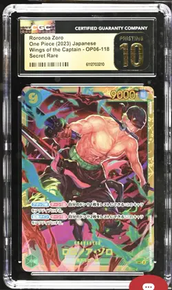 OP06 118 Secret Rare Wings Of The Captain Zoro CGC Pristine 10 One Piece Card JP - Image 1