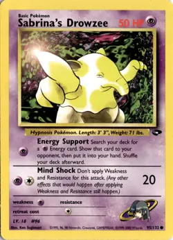 Sabrina's Drowzee 095/132 Gym Challenge Pokemon Card TCG - Image 1