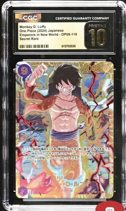 CGC PRISTINE 10 BANDAI 2024 ONE PIECE TCG Card OP09-119 Monkey D. Luffy - Image 1