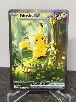 Pokemon Pikachu EX Full Art Holo Card Ascended Heroes 276/217 in hand - Image 1