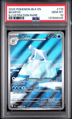 2025 Pokemon SV Black Bolt Beartic Full Art Illustration Rare #110/086 PSA 10 - Image 1
