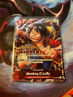 Monkey D. Luffy WINNER Anniversary Promo Alt Art ST01-012 One Piece TCG NM - Image 3