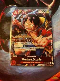 Monkey D. Luffy WINNER Anniversary Promo Alt Art ST01-012 One Piece TCG NM - Image 5