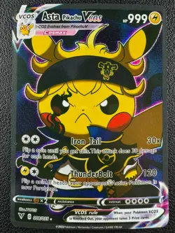 Asta (Black Clover) Pikachu Poncho Cosplay Holo Custom Card - Image 1