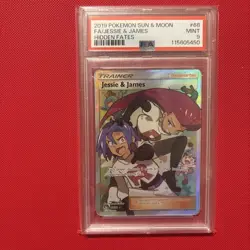 Pokemon TCG Jessie and James Hidden Fates 68/68 Full Art Sun & Moon 2019 PSA 9 - Image 1