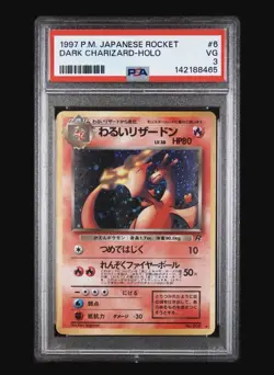 1997 POKEMON JPN ROCKET #6 DARK CHARIZARD-HOLO PSA 3 - Image 1