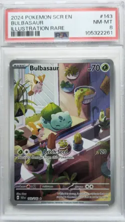 💥PSA 8 2024 Pokemon Stellar Crown Card - BULBASAUR - #143/142 - Image 1