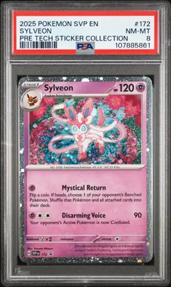 Sylveon 172/131 Prismatic Evolutions Tech Sticker Collection Pokemon PSA 8 - Image 1