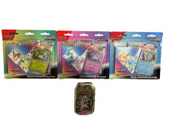Pokemon Prismatic Evolutions Tech Sticker Collection Set of 3 & Sylveon Tin - Image 1