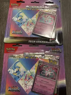 Pokemon TCG S&V Prismatic Evolutions Tech Sticker Collection Sylveon Edition X2 - Image 1