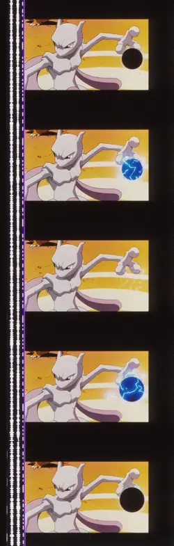 Pokemon The First Movie Mewtwo Strikes Back 35mm Film Cell strip very Rare h14 - Image 1
