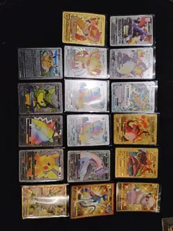 Pokemon TCG 17 Card Lot - Pikachu- Charizard - Ex Vx Gmax - Gold Foil - Image 1