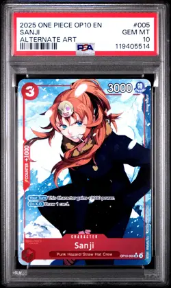 2025 ONE PIECE OP10-ROYAL BLOOD ALTERNATE ART #005 SANJI PSA 10 - Image 1
