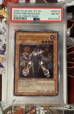 Yugioh Rapid-Fire Magician 1st Edition EEN-EN019 Ultimate Rare PSA 8 - Image 2
