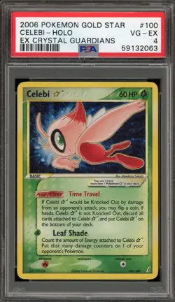 Pokemon Celebi Gold Star EX Crystal Guardians Holo Ultra Rare #100 PSA 4 - Image 1