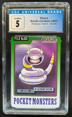 1997 Bandai Pokemon Carddass Part 3 Ekans Pocket Monsters #023 CGC 5 - Image 1