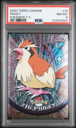 2000 TOPPS CHROME POKEMON T.V. #16 PIDGEY PSA 8 - Image 1