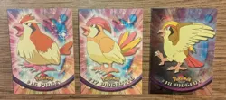 Topps Pokemon 1999 Tv Animation Blue Label 16 Pidgey 17 Pigeotto 18 Pidgeot Foil - Image 1