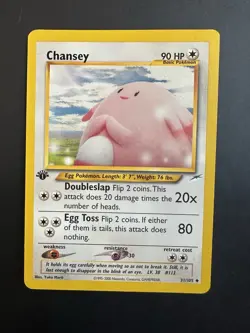 Chansey 1st Edition Stamp 31/105 Neo Destiny Non Holo Vintage Pokemon 2001 LP - Image 1