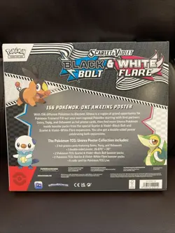 Pokemon TCG Black Bolt White Flare Poster Collection Factory Sealed Box.4 Packs - Image 2