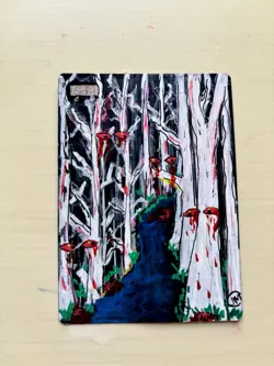 Magic The Gathering, Custom MTG Land Alter: FOREST. Hand Painted Card Alter - Image 1