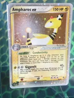 Pokemon Ampharos EX Card with SWIRLS! Dragon Holo Rare TCG Card 89/97 - Image 2