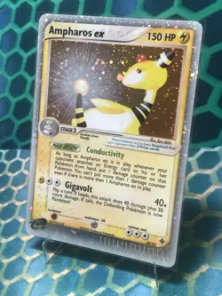 Pokemon Ampharos EX Card with SWIRLS! Dragon Holo Rare TCG Card 89/97 - Image 4