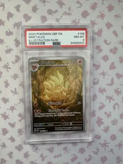 Pokemon 2023 Obsidian Flames Ninetails Holo Illustration Rare 199/197 PSA 8 - Image 1