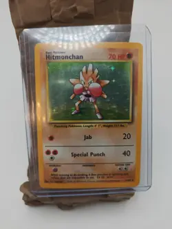 Pokemon TCG Hitmonchan Base Set Holo Unlimited Rare 07/102 LP Condition - Image 1