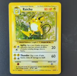 Pokemon Raichu Base Set 14/102 Holo Rare 80 HP Stage 1 Pokemon TCG Card - Image 1
