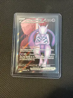 Pokemon TCG Destined Rivals Team Rockets Mewtwo EX Ultra Rare Card 213/182 NM/M - Image 1