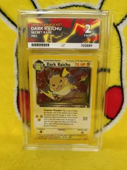 Pokemon Team Rocket Set 2000 Holo Dark Raichu 83/82 Ace Graded 2 Fair - Image 1