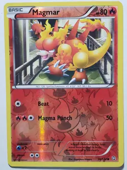 REVERSE HOLO Magmar 20/124 LP - Dragons Exalted Pokemon Card Kagemaru Himeno Art - Image 1