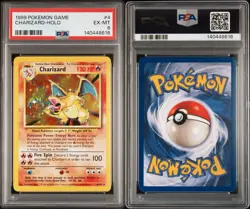 1999 POKEMON BASE SET UNLIMITED #4 CHARIZARD-HOLO PSA 6 - Image 3
