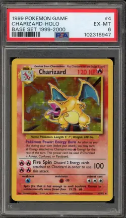Pokemon Charizard Base Set Unlimited Holo Rare #4 Mislabeled as 1999-2000 PSA 6 - Image 1