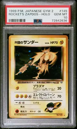 1999 Pokemon Japanese Gym 2 Challenge Rocket’s Zapdos #145 Holo PSA 10 - Image 1