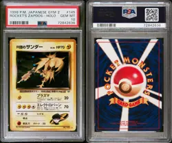 1999 Pokemon Japanese Gym 2 Challenge Rocket’s Zapdos #145 Holo PSA 10 - Image 3