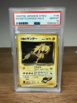 Rocket's Zapdos Pokemon 1999 Holo Gym 2 Challenge Japanese 145 PSA 10 - Image 1