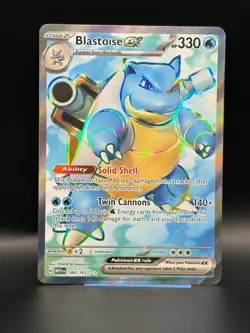 Pokemon Blastoise ex SV: Scarlet & Violet 151 184/165 Near Mint NM - Image 1