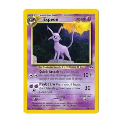 Espeon Neo Discovery 20/75 Pokemon Non-Holo Rare Card MP Condition - Image 1