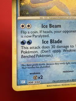 Lapras 008/034 CLB Classic Blastoise Deck Holo Pokemon TCG 2023 NM #672 - Image 4