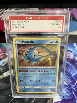 MANAPHY RARE 2017 FOIL #25/73 Pokemon Card GRADED 10 TCG CCG - Image 1