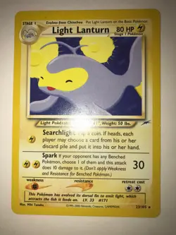 Pokemon TCG: Neo Destiny - Light Lanturn 23/105 Rare Pokemon Card LP/NM - Image 1